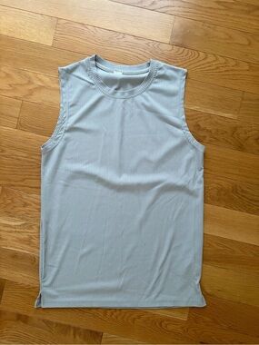 Men's Ribbed Crewneck Tank — Light grey beige